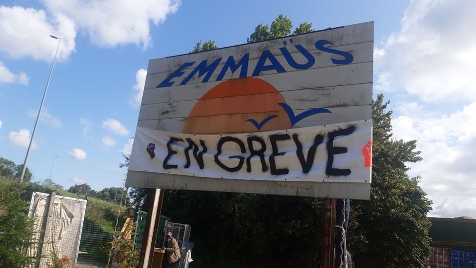Greve des travailleurs sans-papiers d'Emmaüs Grande Synthe
