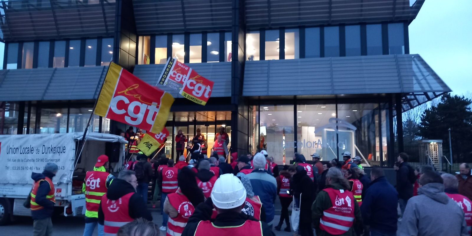 Rassemblent CGT Arcelor Dunkerque soutien Aline