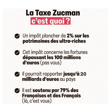 Taxe ZUCMAN: Comment taxer les riches autant que les pauvres ?