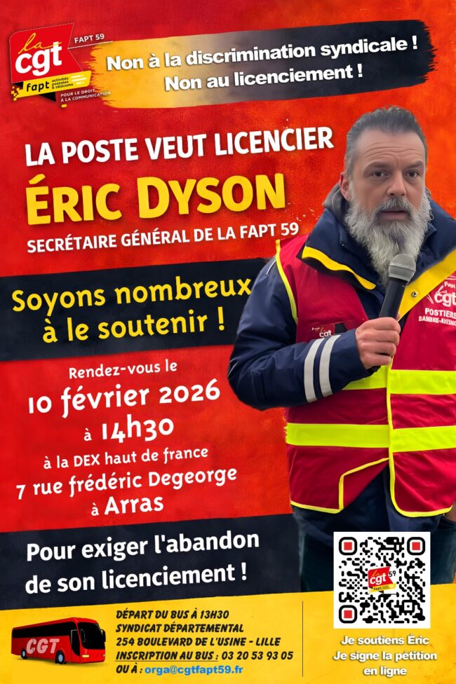 Eric DYSON cgt fapt 59 Action soutien CGT